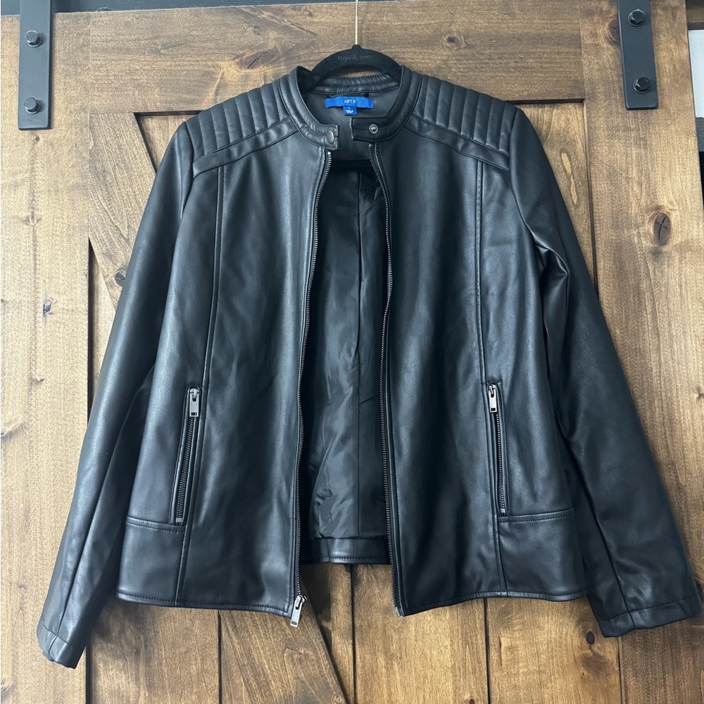 Apt. 9 Black Faux Leather Jacket